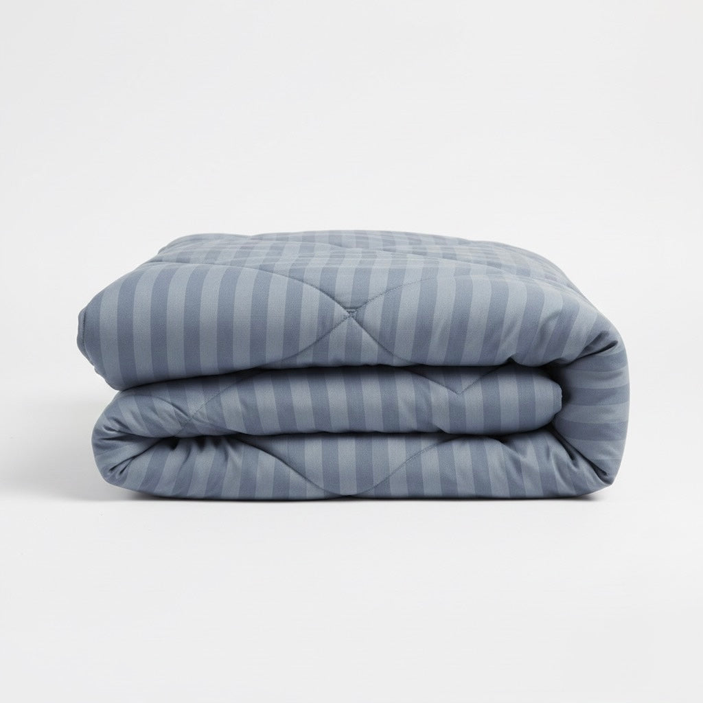 Denim blue striped Double bed comforter | 400 TC ~ 100% Cotton