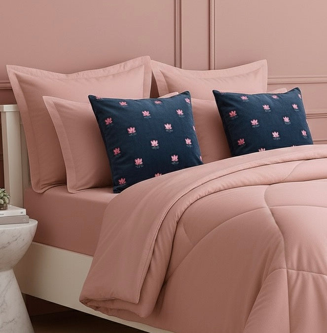 Lotus motif cushion cover 16” x 16” | Set of 2