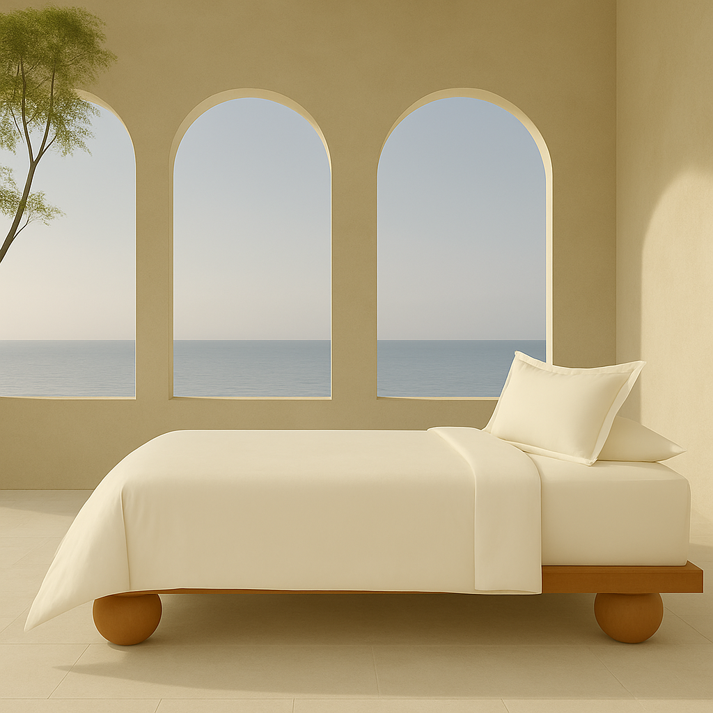 Off White bedding set | 100% Cotton Sheets | Deep Pocket | 4-Piece Set