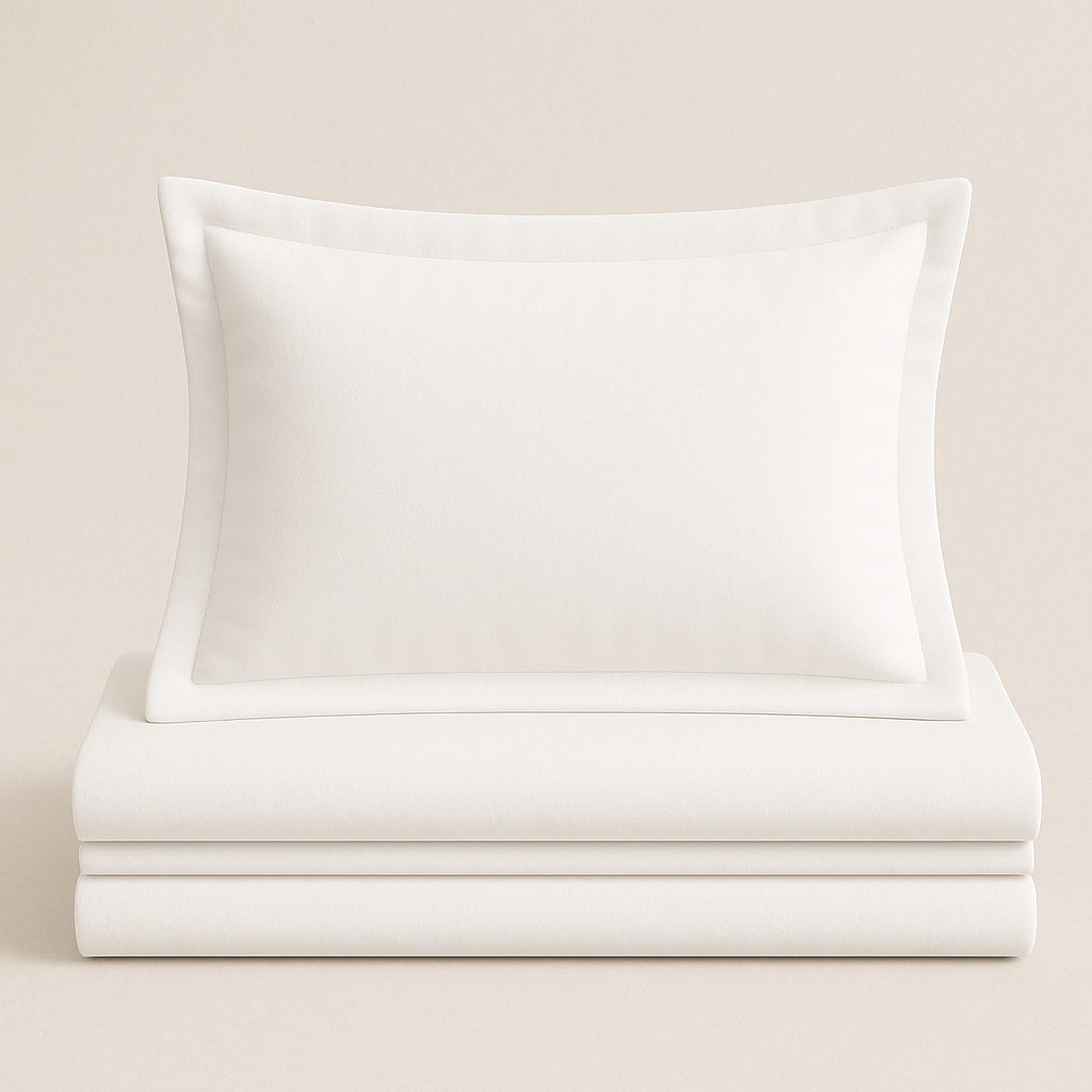 White bedding set | 100% Cotton Sheets | Deep Pocket | 4-Piece Set
