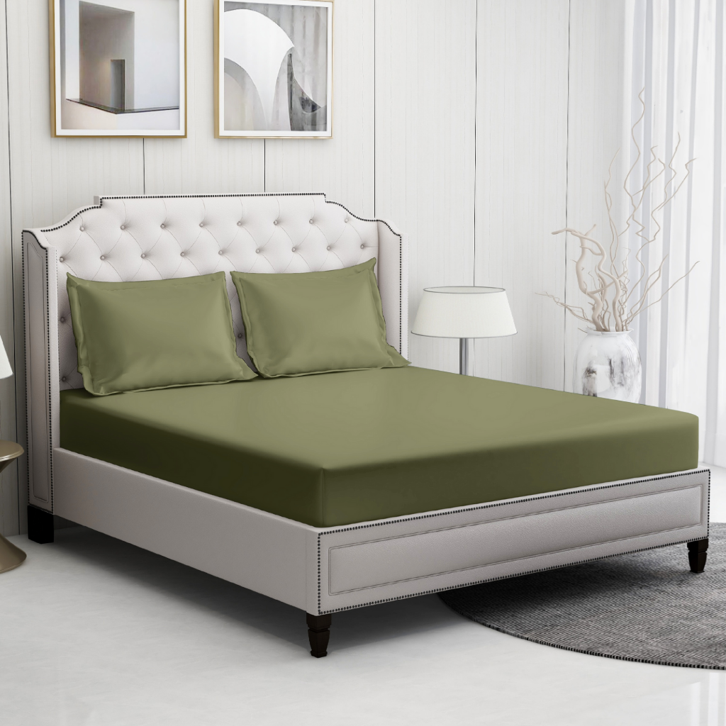 Olive bedding set | 100% Cotton Sheets | Deep Pocket | 4-Piece Set