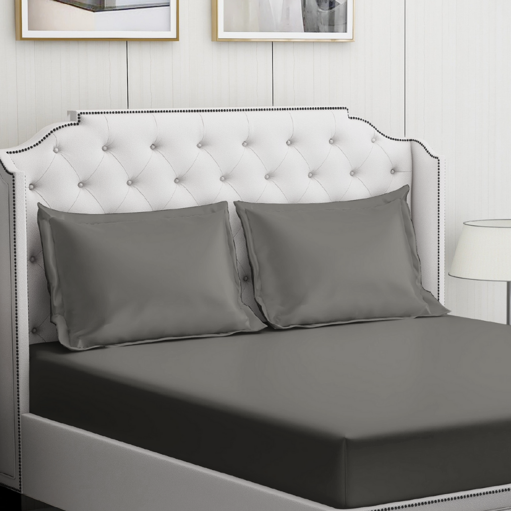 Grey bedding set | 100% Cotton Sheets | Deep Pocket | 4-Piece Set