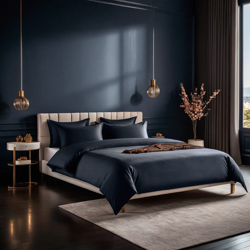 Estate blue bedding set | 100% Cotton Sheets | Deep Pocket | 4-Piece Set