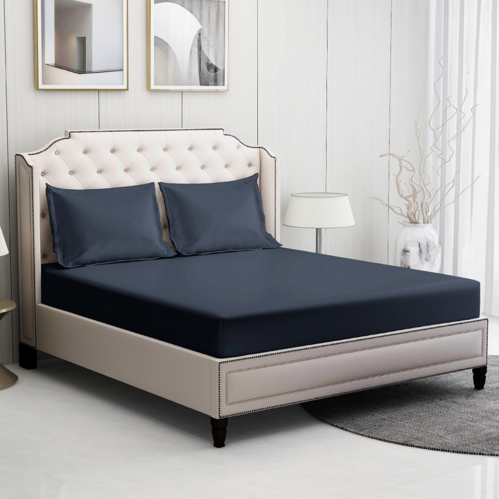 Estate blue bedding set | 100% Cotton Sheets | Deep Pocket | 4-Piece Set