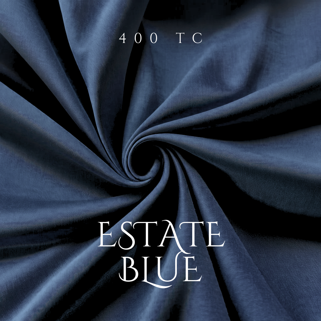 Estate blue bedding set | 100% Cotton Sheets | Deep Pocket | 4-Piece Set