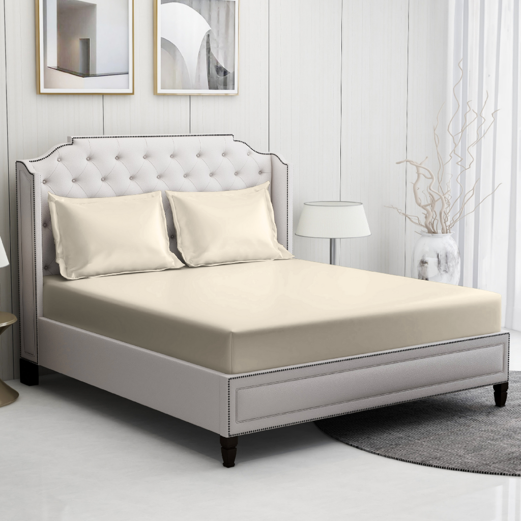 Off White bedding set | 100% Cotton Sheets | Deep Pocket | 4-Piece Set