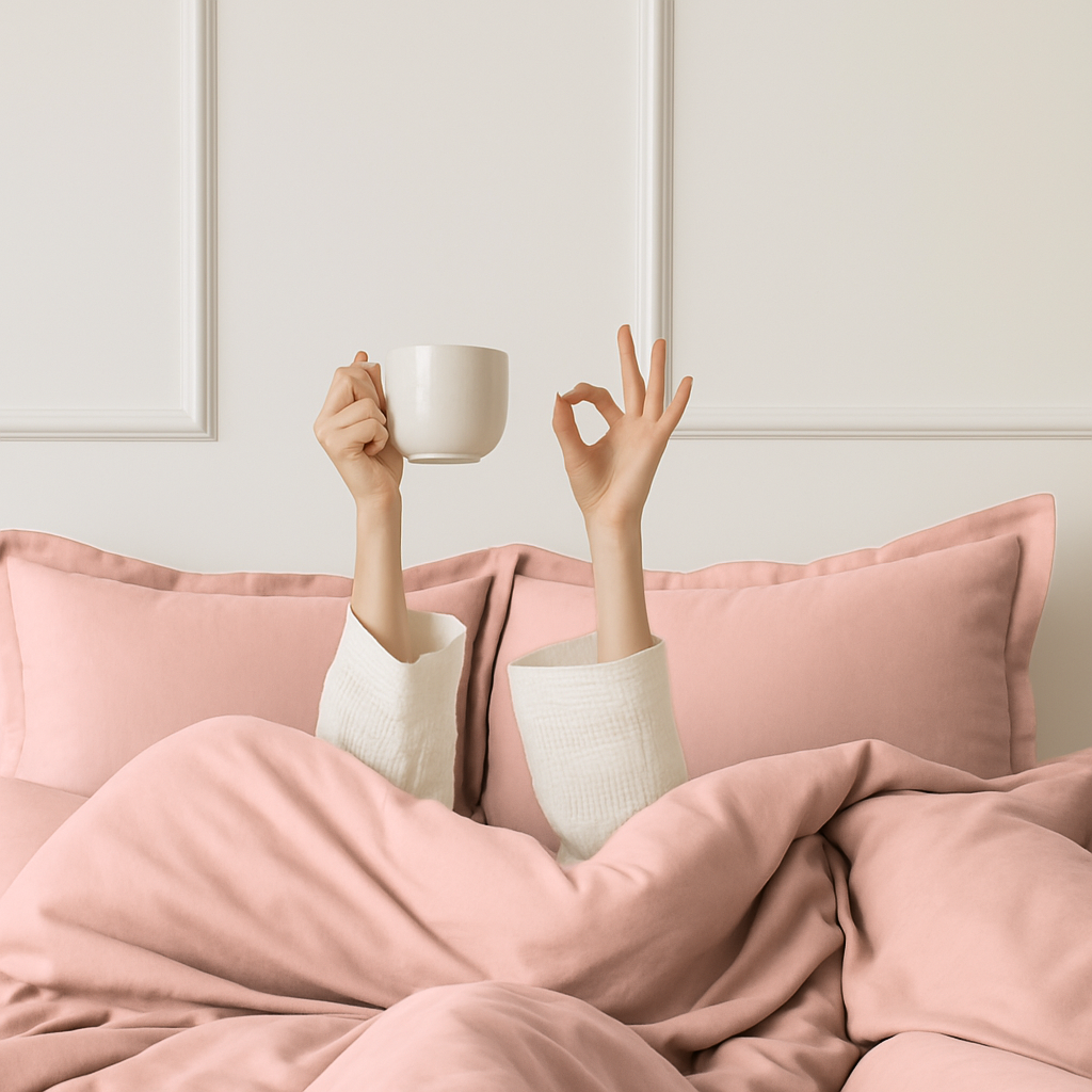 Peach pink bedding set | 100% Cotton Sheets | Deep Pocket | 4-Piece Set