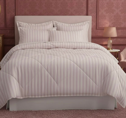Light pink striped Double bed comforter | 400 TC ~ 100% Cotton