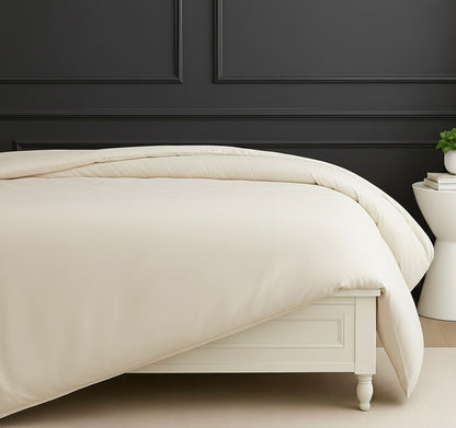 Ivory beige 5 pcs Luxury Complete bedding Set | Fitted, Flat Bedsheet, and Duvet cover