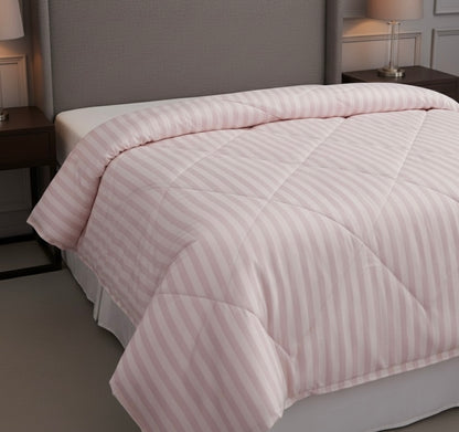 Light pink striped Double bed comforter | 400 TC ~ 100% Cotton