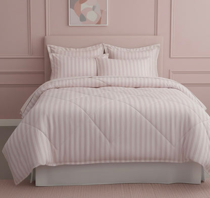 Light pink striped Double bed comforter | 400 TC ~ 100% Cotton