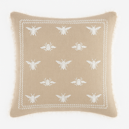 Honey Bee motif cushion cover 16” x 16” | Set of 2