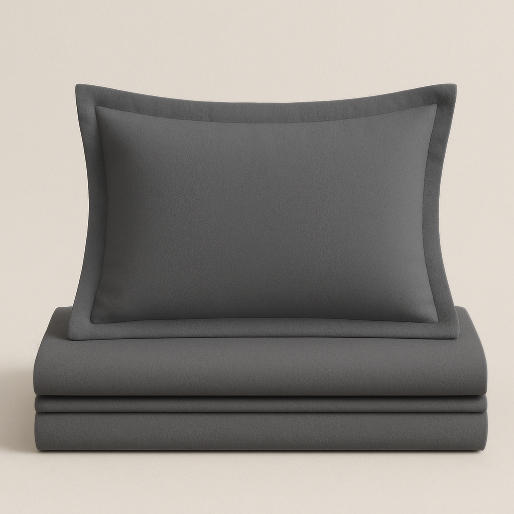 Grey bedding set | 100% Cotton Sheets | Deep Pocket | 4-Piece Set