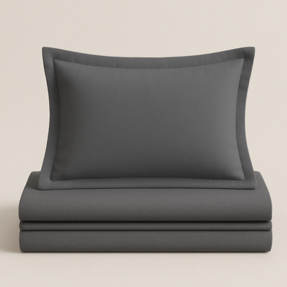 Grey bedding set | 100% Cotton Sheets | Deep Pocket | 4-Piece Set