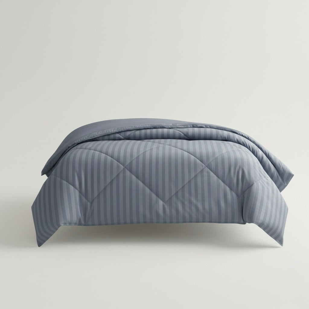 Denim blue striped Double bed comforter | 400 TC ~ 100% Cotton