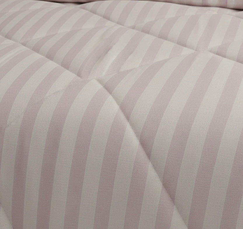 Light pink striped Double bed comforter | 400 TC ~ 100% Cotton