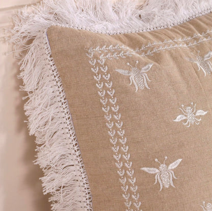 Honey Bee motif cushion cover 16” x 16” | Set of 2