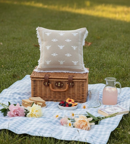 Honey Bee motif cushion cover 16” x 16” | Set of 2