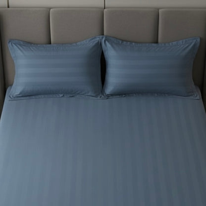 Denim blue striped 400 TC Bedding Set | 100% Cotton Sheets | Deep Pocket | 4-Piece Set