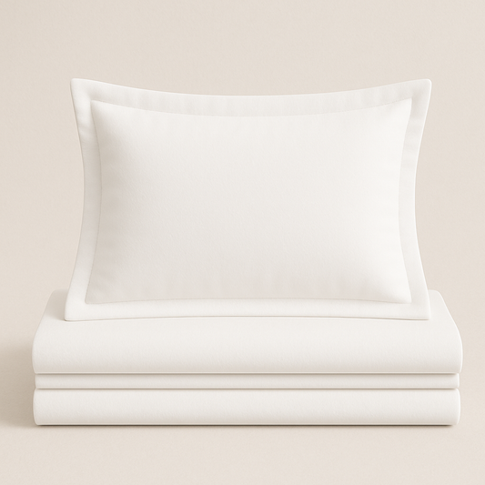 White bedding set | 100% Cotton Sheets | Deep Pocket | 4-Piece Set