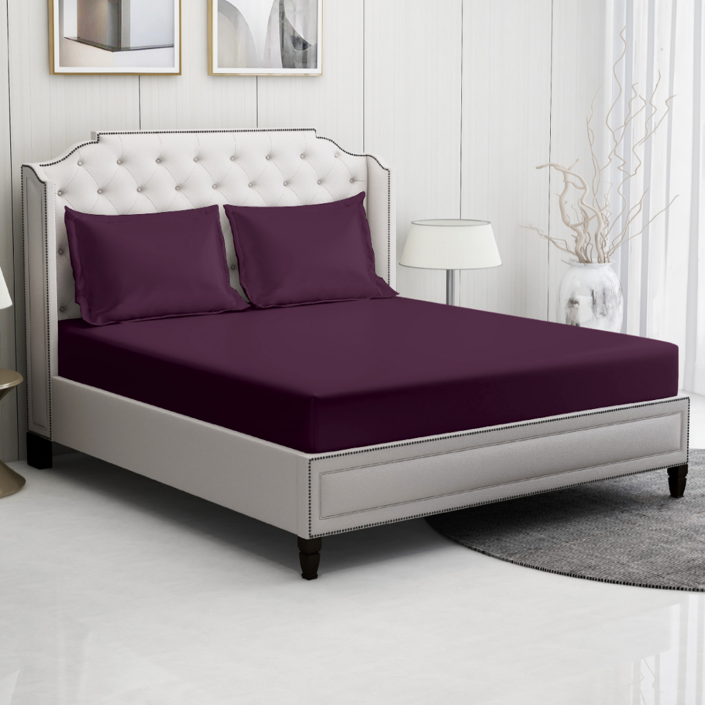 Plum bedding set | 100% Cotton Sheets | Deep Pocket | 4-Piece Set
