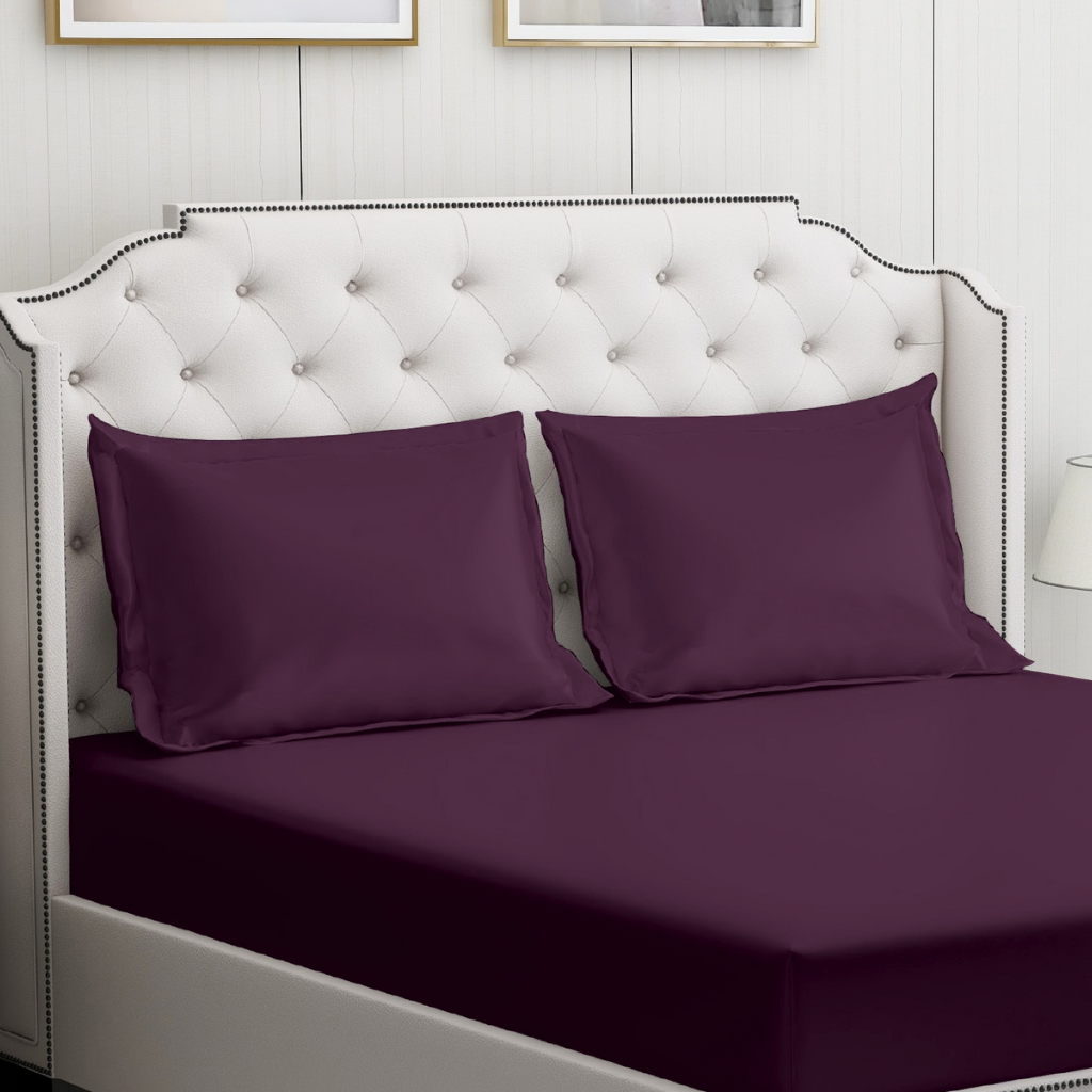 Plum bedding set | 100% Cotton Sheets | Deep Pocket | 4-Piece Set
