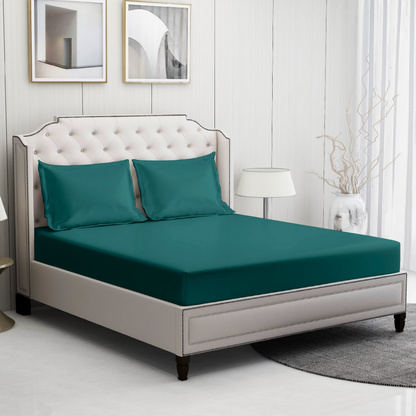 Teal bedding set | 100% Cotton Sheets | Deep Pocket | 4-Piece Set