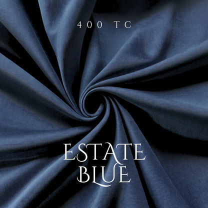 Estate blue bedding set | 100% Cotton Sheets | Deep Pocket | 4-Piece Set