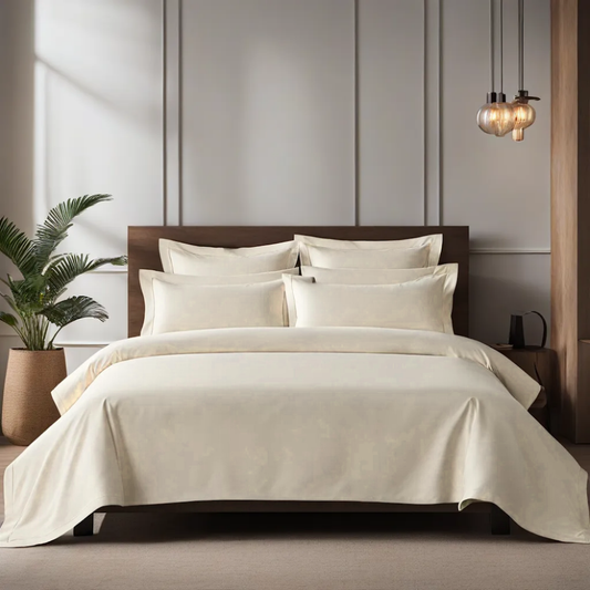 Off White bedding set | 100% Cotton Sheets | Deep Pocket | 4-Piece Set