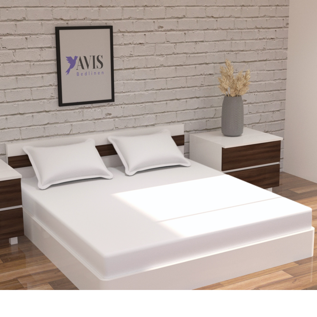 White bedding set | 100% Cotton Sheets | Deep Pocket | 4-Piece Set