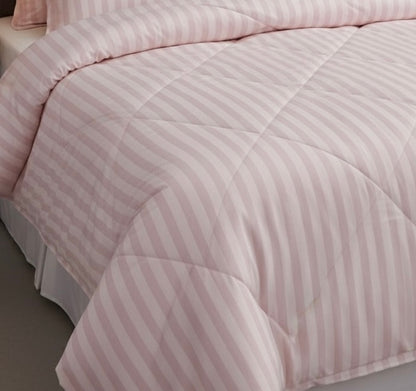 Light pink striped Double bed comforter | 400 TC ~ 100% Cotton