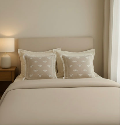 Honey Bee motif cushion cover 16” x 16” | Set of 2