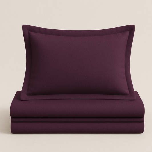 Plum bedding set | 100% Cotton Sheets | Deep Pocket | 4-Piece Set