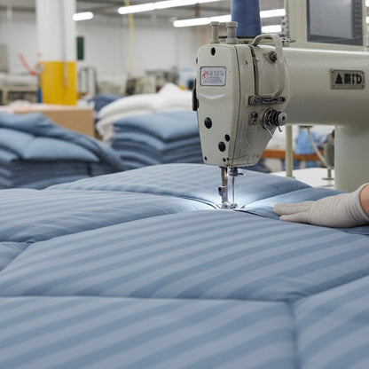 Denim blue striped Double bed comforter | 400 TC ~ 100% Cotton