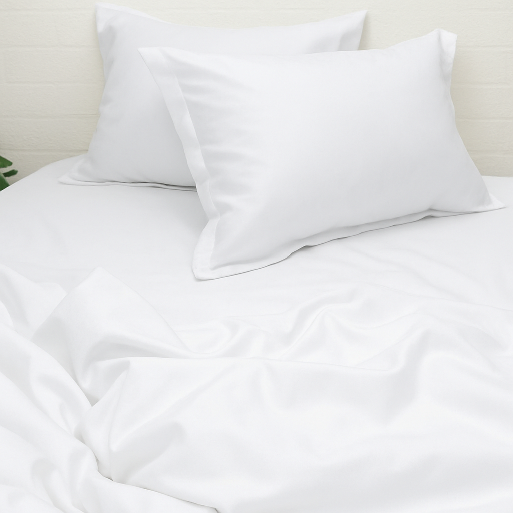 White bedding set | 100% Cotton Sheets | Deep Pocket | 4-Piece Set